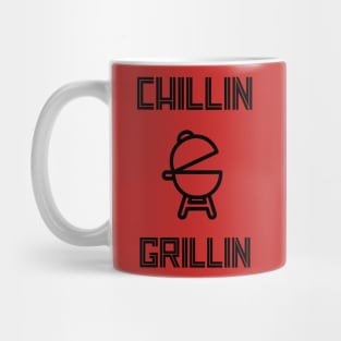 Chillin And Grillin Black BBQ Mug